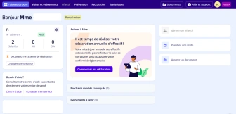 Evolution de l'espace adhérent, nouveau menu de navigation horizontale et tableau de bord